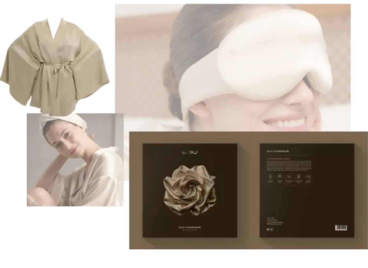 Pajama Eye Mask Set Case Seidenpyjama