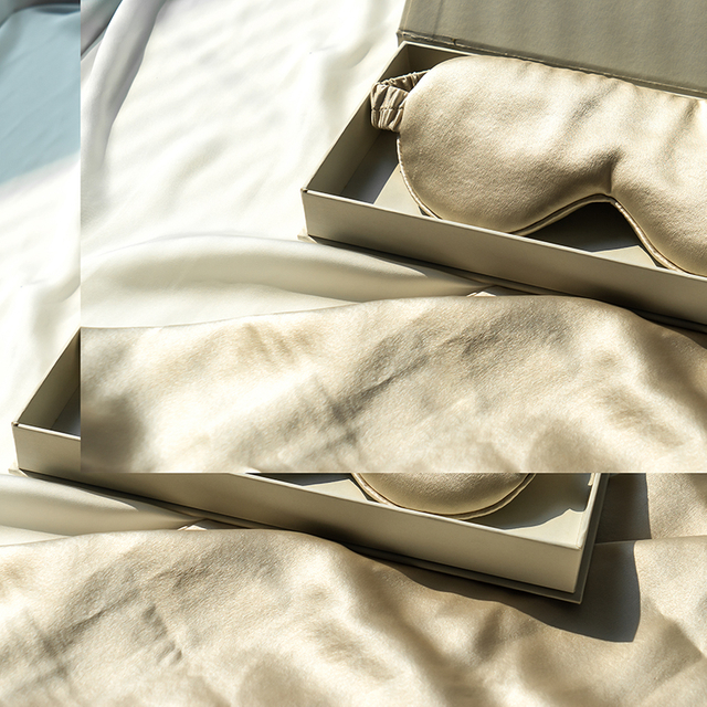 Verstellbare, verdunkelnde, hautpflegende Schlaf-Augenmaske aus Seide